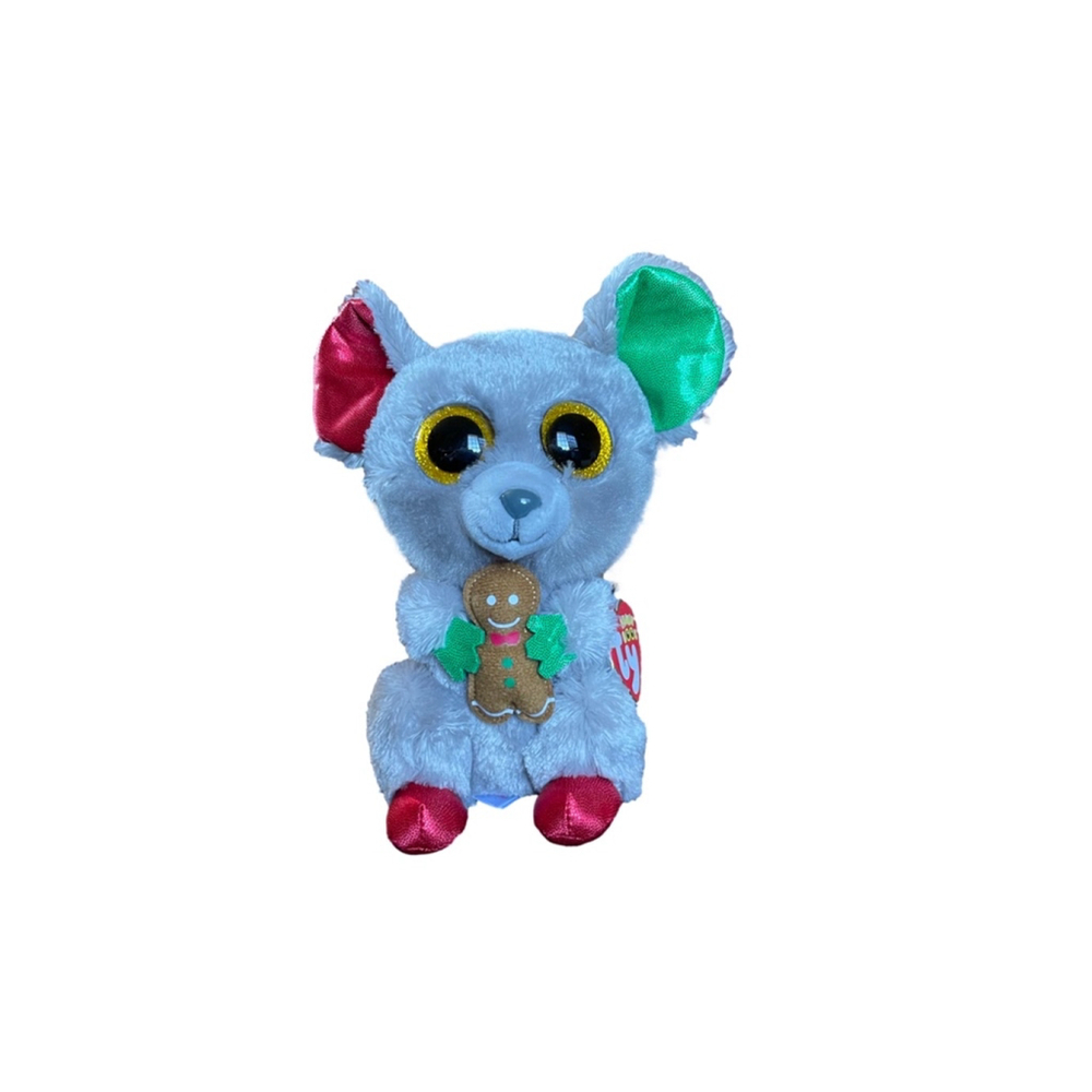 Ty Beanie Boo Plush Stuffed Animal Mac Mouse Gray Red